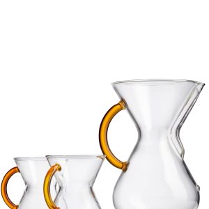 Six Cup Gold Glass Handle Set